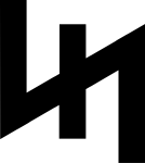 The wolfsangel symbol, arranged horizontally.